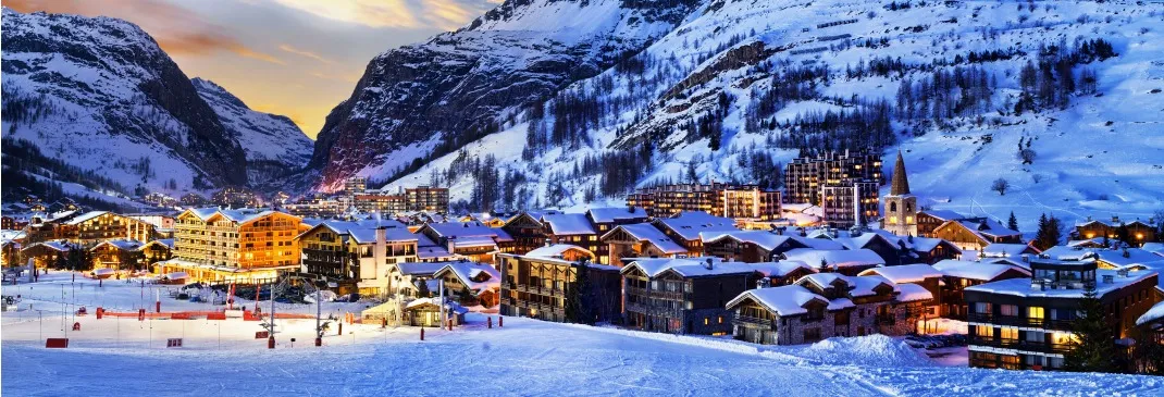 Frankreichs Val d'Isere im Winter